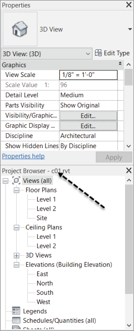 The Project Browser is your new BIM Windows Explorer.