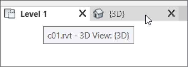 You can close a view by clicking the X for the view. This doesn't close Revit—or an actual file for that matter—it simply closes that view.