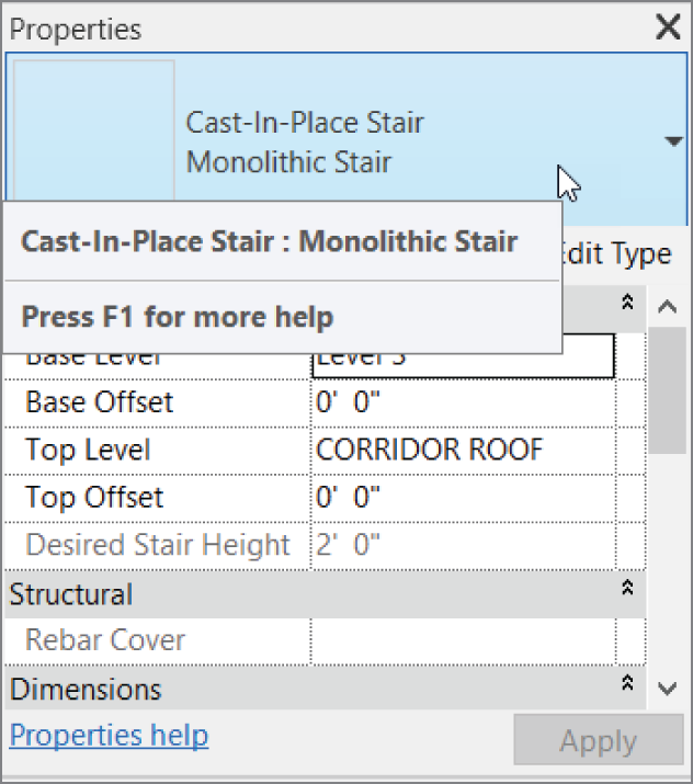 Configuring the stairs. As you can see, you have quite a few options.