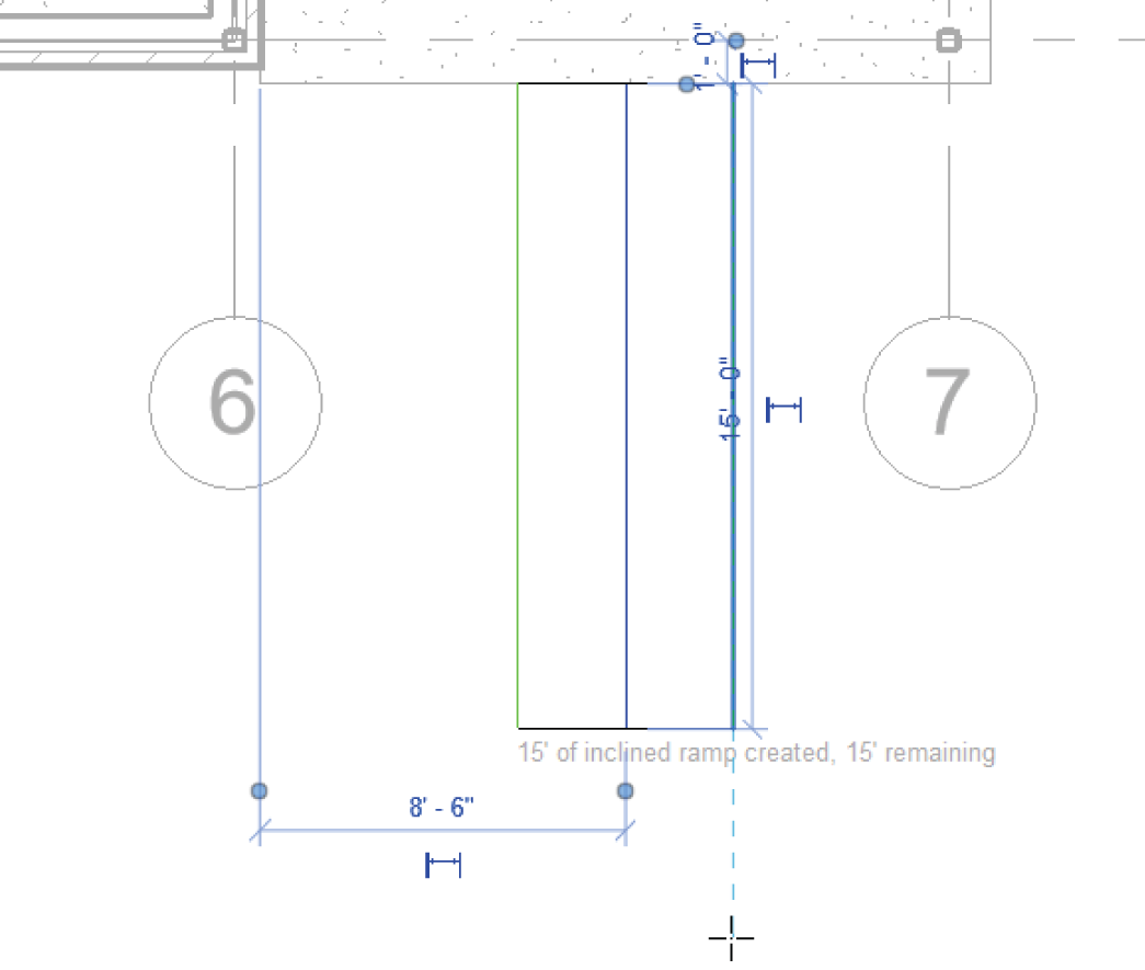 Pick a point to start the second leg of the ramp and to create the landing.