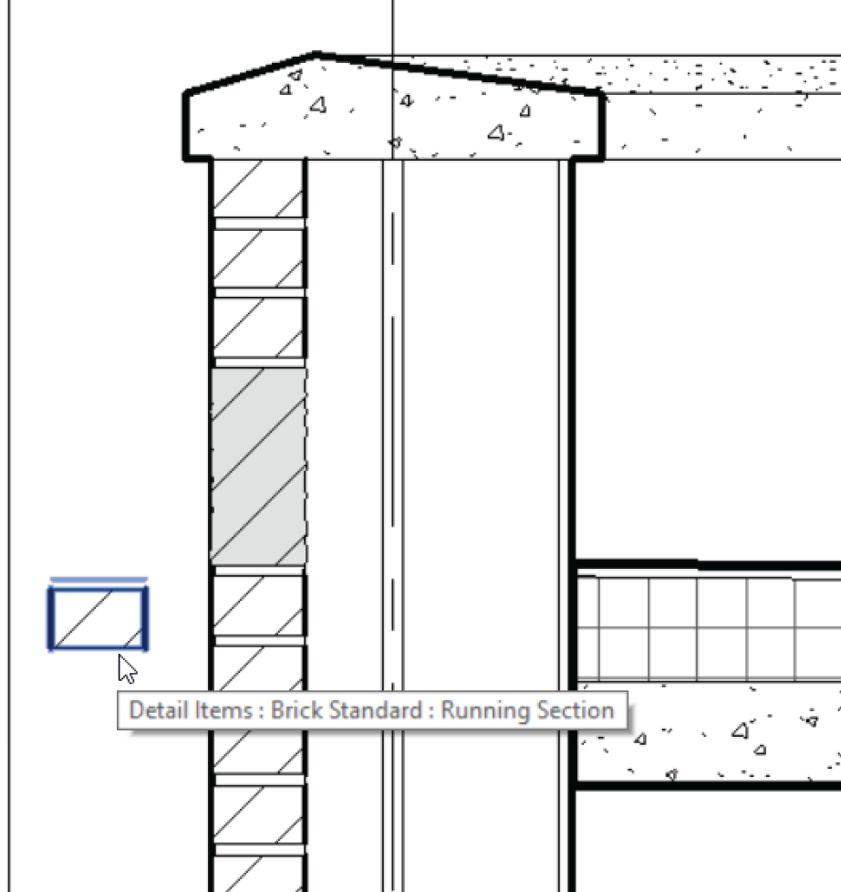 Place the Brick Standard: Running Section detail component off to the side. You'll delete this occurrence of the component later.