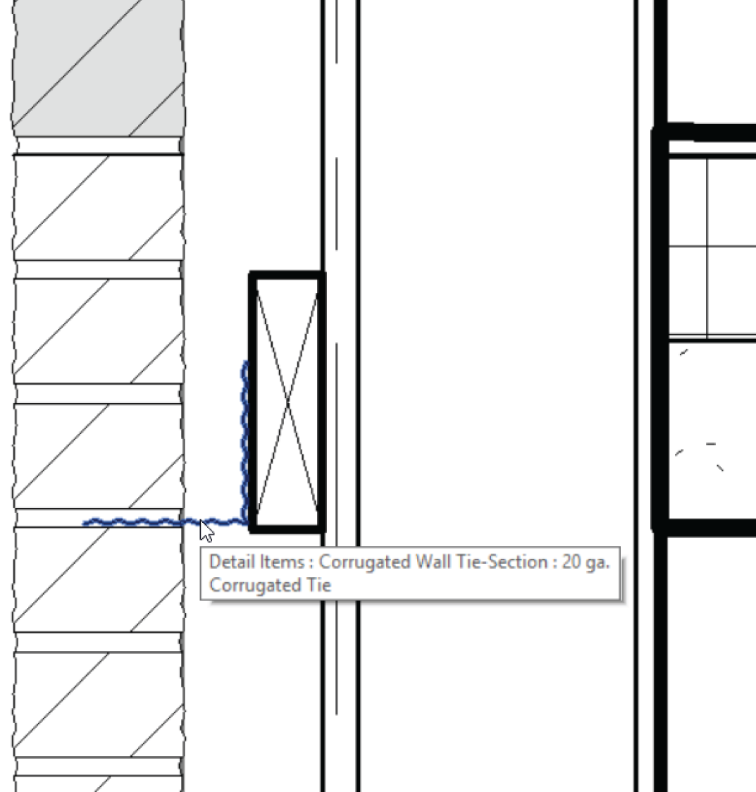 Placing the corrugated wall tie