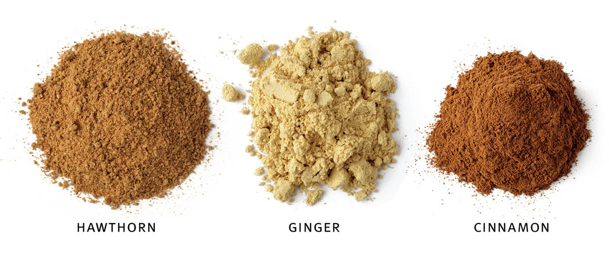 hawthorn; ginger; cinnamon