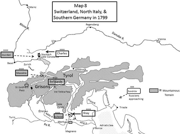 Map 8 Switzerland, North ltaly, & Southern Germany in 1799