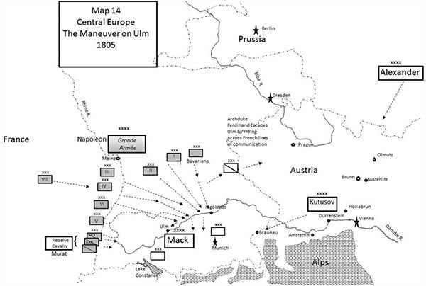 Map 14 Central Europe The Maneuver on Ulm 1805