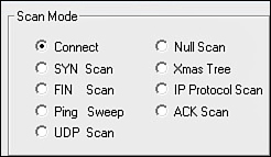 Screenshot showing selecting a scan type in NSAudit Network Scanner.