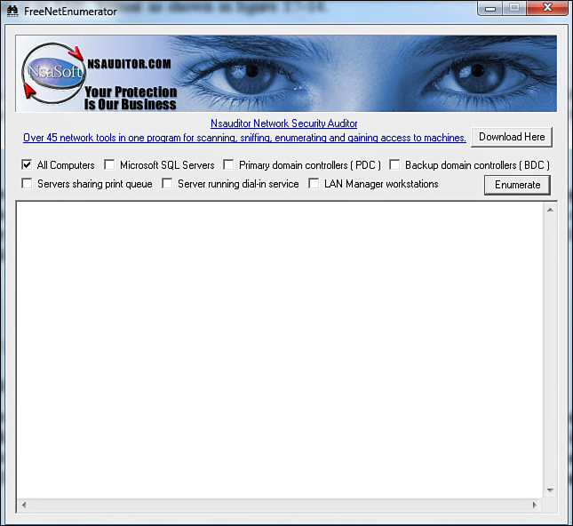 Screenshot of FreeNetEnumerator.