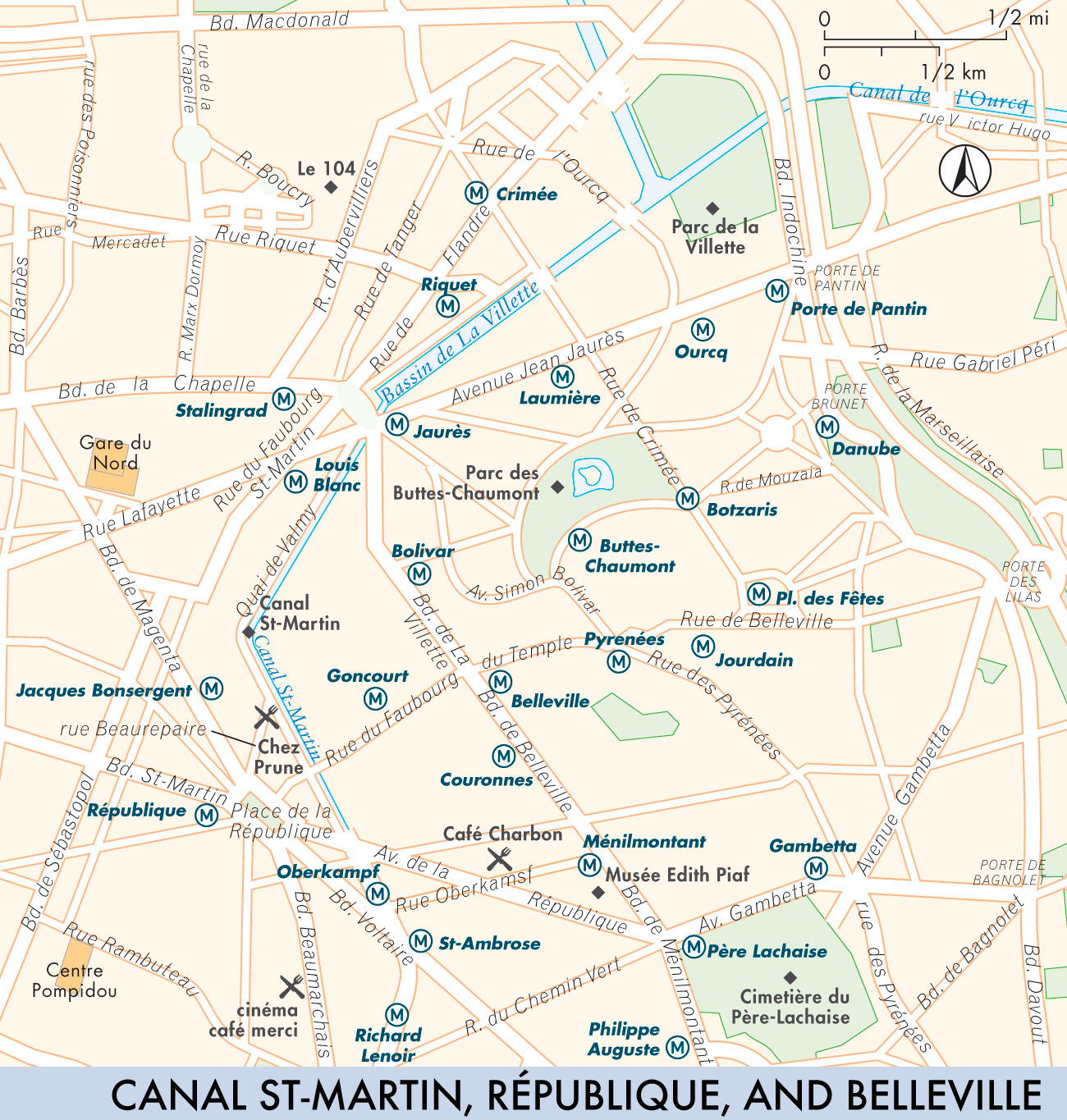 Canal St-Martin, République, and Belleville