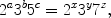 $$2^a 3^b 5^c = 2^x 3^y 7^z,$$