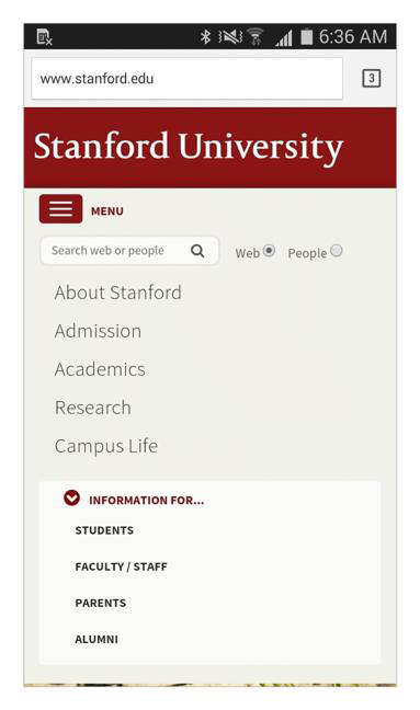 Stanford provides multiple organization schemes