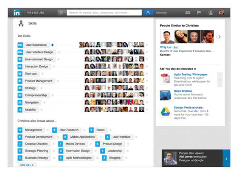 LinkedIn allows you to “endorse” your contacts as having certain professional skills, from a set of predefined tags