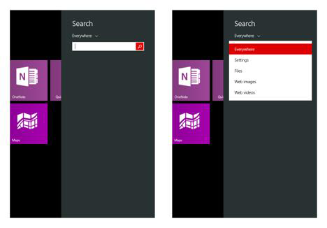 Search zones in Windows 8.1