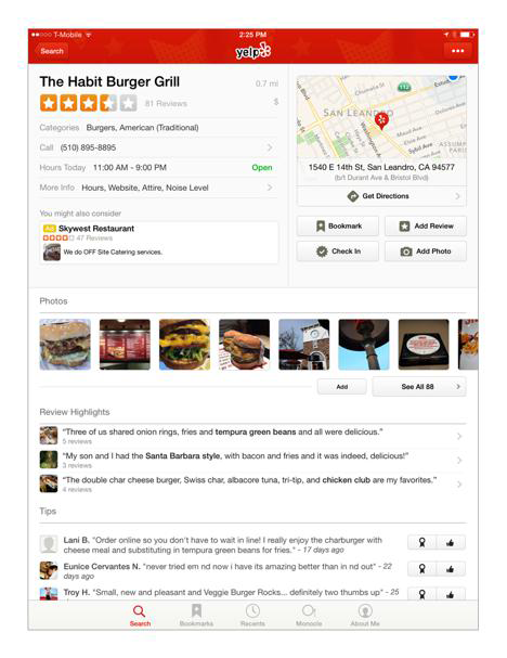 Yelp’s business listings are jam-packed with various content components, some visible and some not