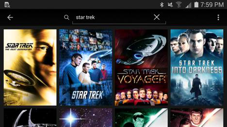 In the Netflix Android app, the query is displayed on the results page and can be revised and re-executed