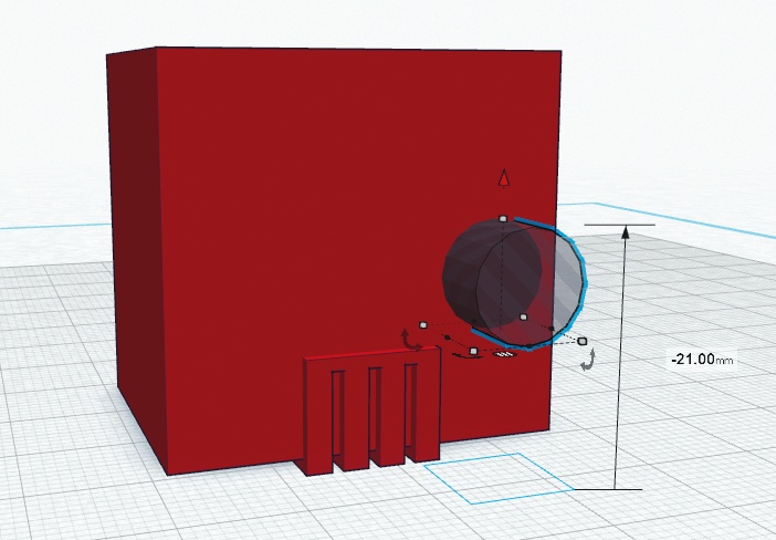 Intersect the cylinder with the head by 1 mm