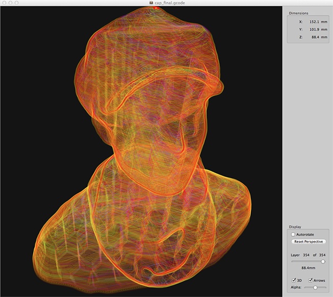 G-code visualization in Pleasant3D