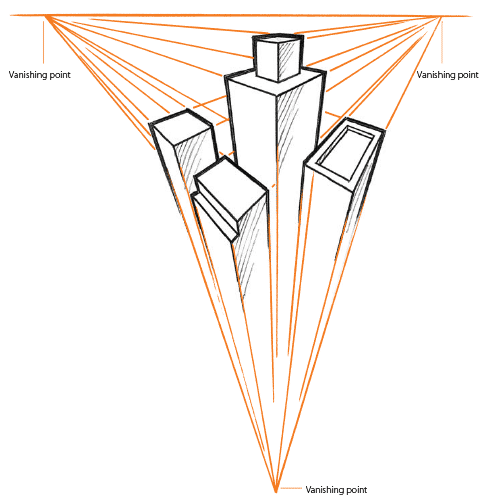 Three-Point Perspective, Looking Down