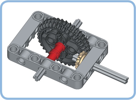 Connecting perpendicular axles using a frame