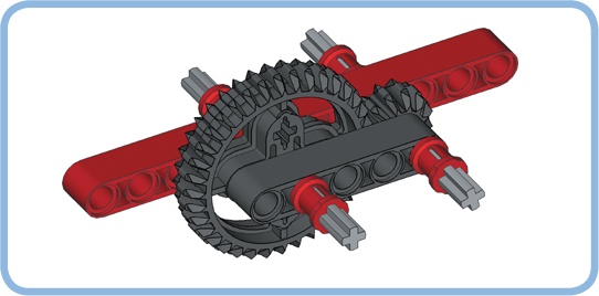 Bracing a gear with a short beam