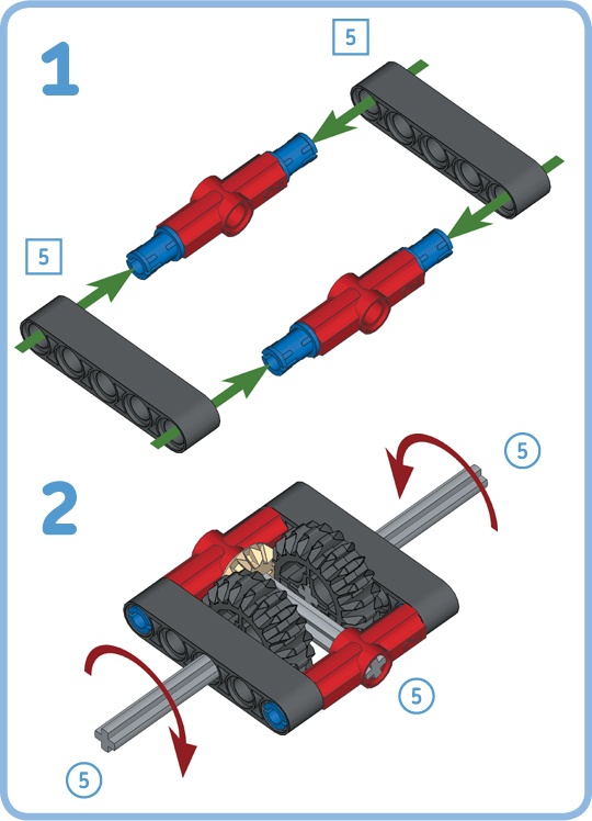 Reversing the direction of rotation using gears