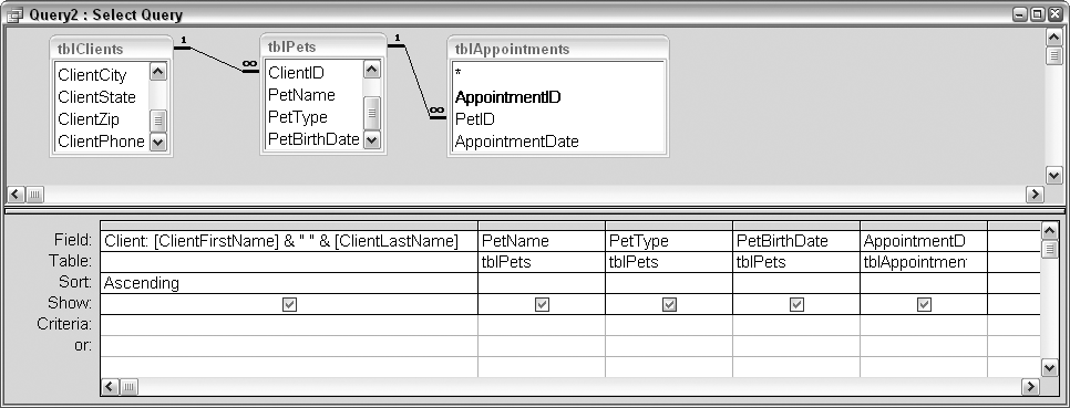 A select query based on three levels of hierarchal data