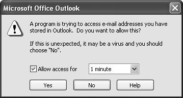 Asking for permission to access Outlook's data