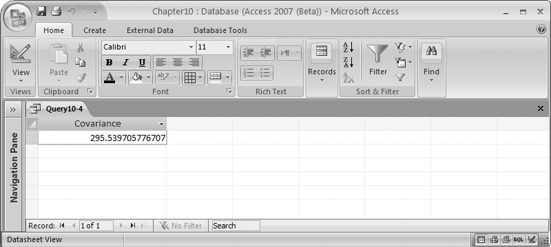 Computing the covariance between two columns of data