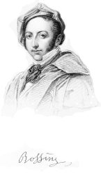 Portrait of Rossini with a Signature Engraved by J. Brown, from a Sketch taken at Naples, 1820.