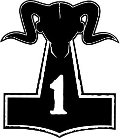 hammer logo with number 1 black and white.jpg