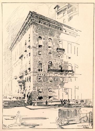 "AT THE NORTHWEST CORNER OF FIFTY-FOURTH STREET IS THE UNIVERSITY CLUB, TO THE MIND OF ARNOLD BENNETT ('YOUR UNITED STATES'), THE FINEST OF ALL THE FINE STRUCTURES THAT LINE THE AVENUE"