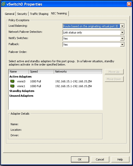 Setting up networking with redundancy