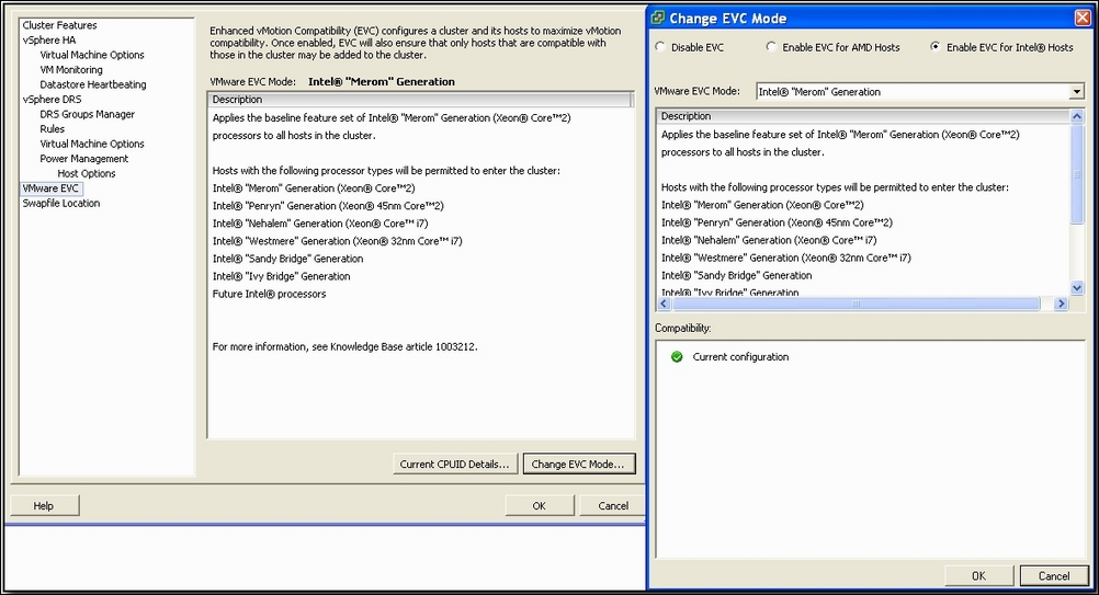 Managing hosts with different CPUs