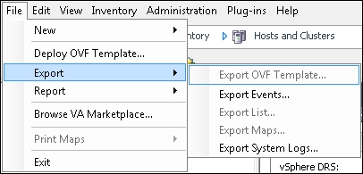 Importing/exporting an OVF template