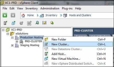 Creating a vSphere HA cluster