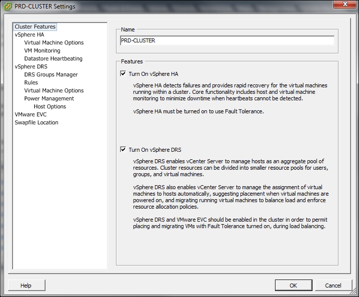 Creating a DRS cluster