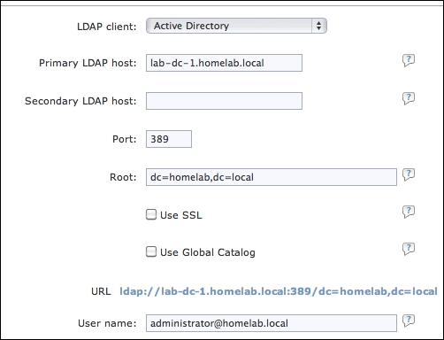 LDAP configuration