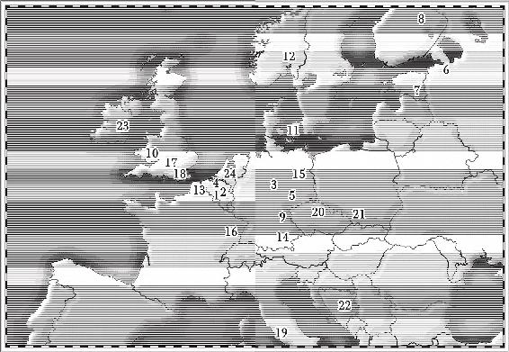 Cartina dell'Europa con idicazione di provenienza delle birre