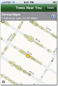 Identify your audience, and help people connect with their passions (or maybe just a restroom at an urgent moment). These apps make themselves unique with narrow content and focused audiences. From left: SitOrSquat finds nearby public restrooms; Trees Near You tells you what type of trees are around you if you happen to be in New York; abikenow serves the public bike-sharing programs of Dublin, Brussels, and Lyon, telling residents where bikes are available for pickup and spaces available for drop-off.