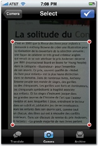 Shutterbug apps use the iPhone's camera to dish info about what users are looking at. Take a photo of just about any product with Amazon Mobile (left), and the app will identify it and provide an Amazon link for more info. RedLaser (middle) does a similar trick, but with bar codes; aim the camera at a bar code, and the app tells you where to find the best price. Babelshot (right) translates photographed text to and from scores of languages, a nifty trick for travel.