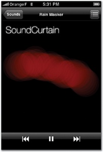 Sensor-savvy apps can listen in on the microphone to provide feedback and stow info. SoundCurtain (left) shuts out noise by playing ambient sound through the headphones, adjusting the volume based on the sound around you. Dragon Dictation (middle) listens to your voice to transcribe brief snippets of speech. Midori Soundhound (right) identifies songs playing in the background, even ones that you hum to it.