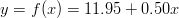 y = f(x) = 11.95 + 0.50x