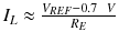 
$$ {I}_L\approx \frac{V_{REF}-0.7\kern0.5em V}{R_E} $$
