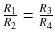 
$$ \frac{R_1}{R_2}=\frac{R_3}{R_4} $$
