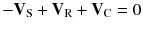 
$$ -{\mathbf{V}}_{\mathrm{S}}+{\mathbf{V}}_{\mathrm{R}}+{\mathbf{V}}_{\mathrm{C}}=0 $$
