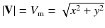 
$$ \left|\mathbf{V}\right|={V}_{\mathrm{m}}=\sqrt{x^2+{y}^2} $$
