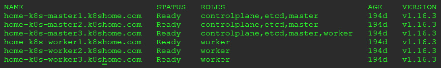 Figure 5.2 – List of Kubernetes nodes
