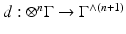 
$$d: \otimes ^{n}\Gamma \rightarrow \Gamma ^{\wedge (n+1)}$$
