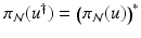 
$$\pi _{\mathcal{N}}(u^{\dag }) =\big (\pi _{\mathcal{N}}(u)\big)^{{\ast}}$$
