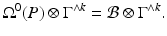 
$$\displaystyle{\Omega ^{0}(P) \otimes \Gamma ^{\wedge k} = \mathcal{B}\otimes \Gamma ^{\wedge k}.}$$
