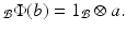 
$$\displaystyle{_{\mathcal{B}}\Phi (b) = 1_{\mathcal{B}}\otimes a.}$$
